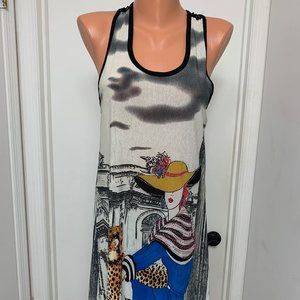 Fashion mini dress jaguar woman gems sleeveless